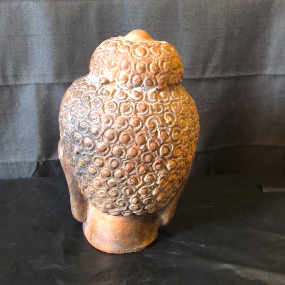 Buddha meditating: outstanding terra cotta pottery head highly detailed VTG - Picture 4 of 7